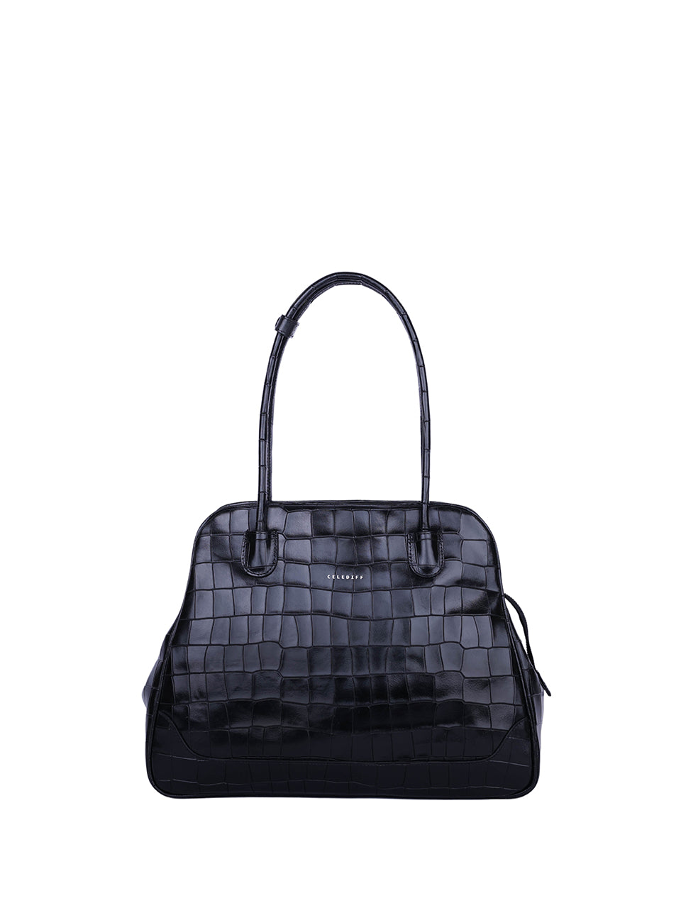 sally Bostonbag _black croco